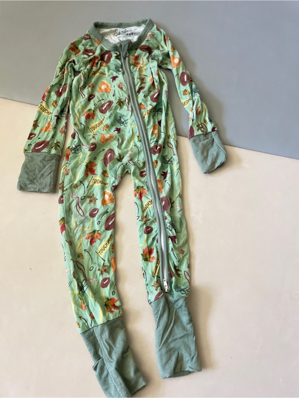 Bambean baby bamboo sleeper with convertible mitten and footie 6-12 months